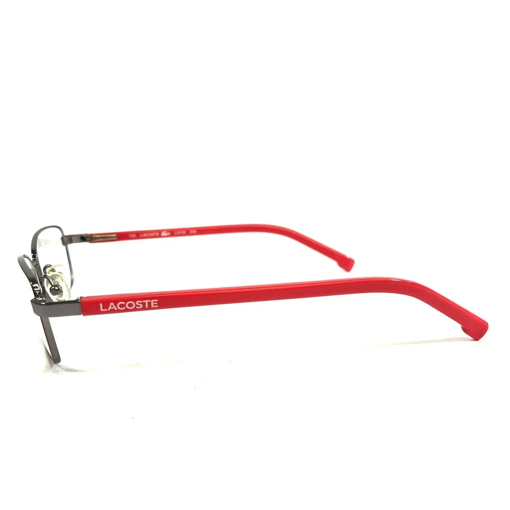 Lacoste Petite Eyeglasses Frames L3102 045 Red Silver Rectangle 48-15-125